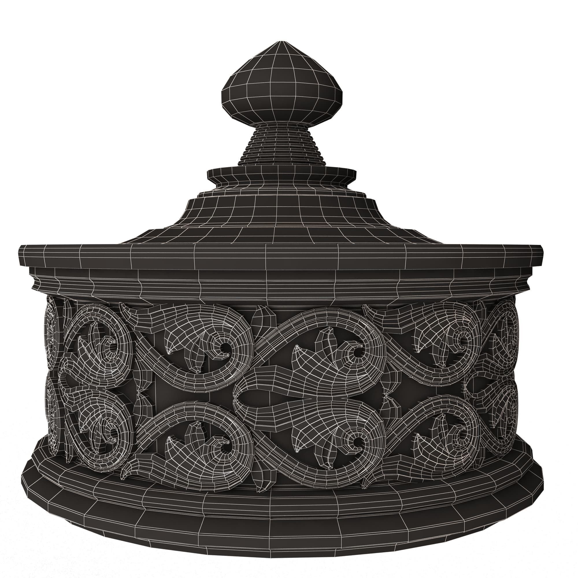 Casket Carved 011 Red Low-poly 3D model_8