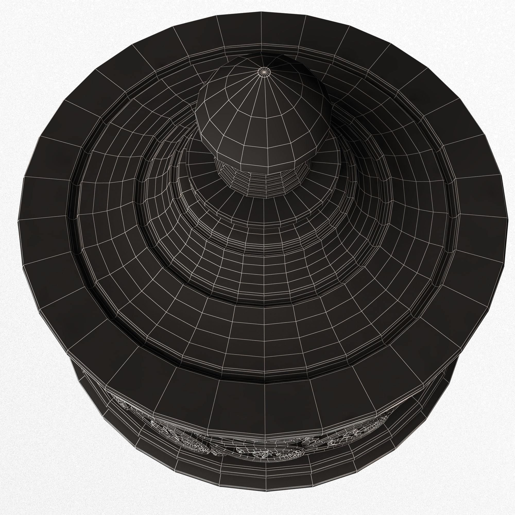 Casket Carved 011 Red Low-poly 3D model_10