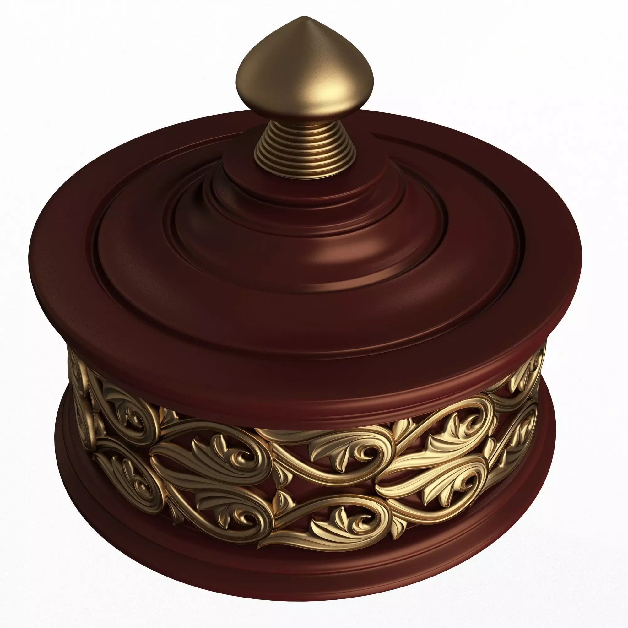 Casket Carved 011 Red Low-poly 3D model_0