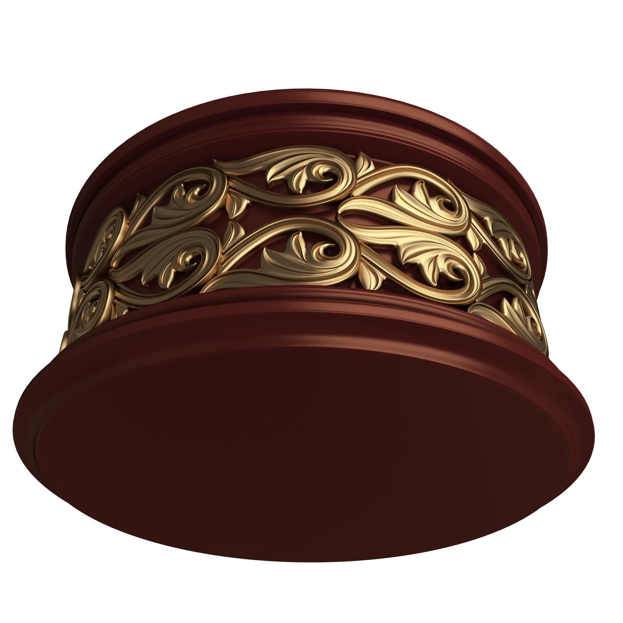 Casket Carved 011 Red Low-poly 3D model_2