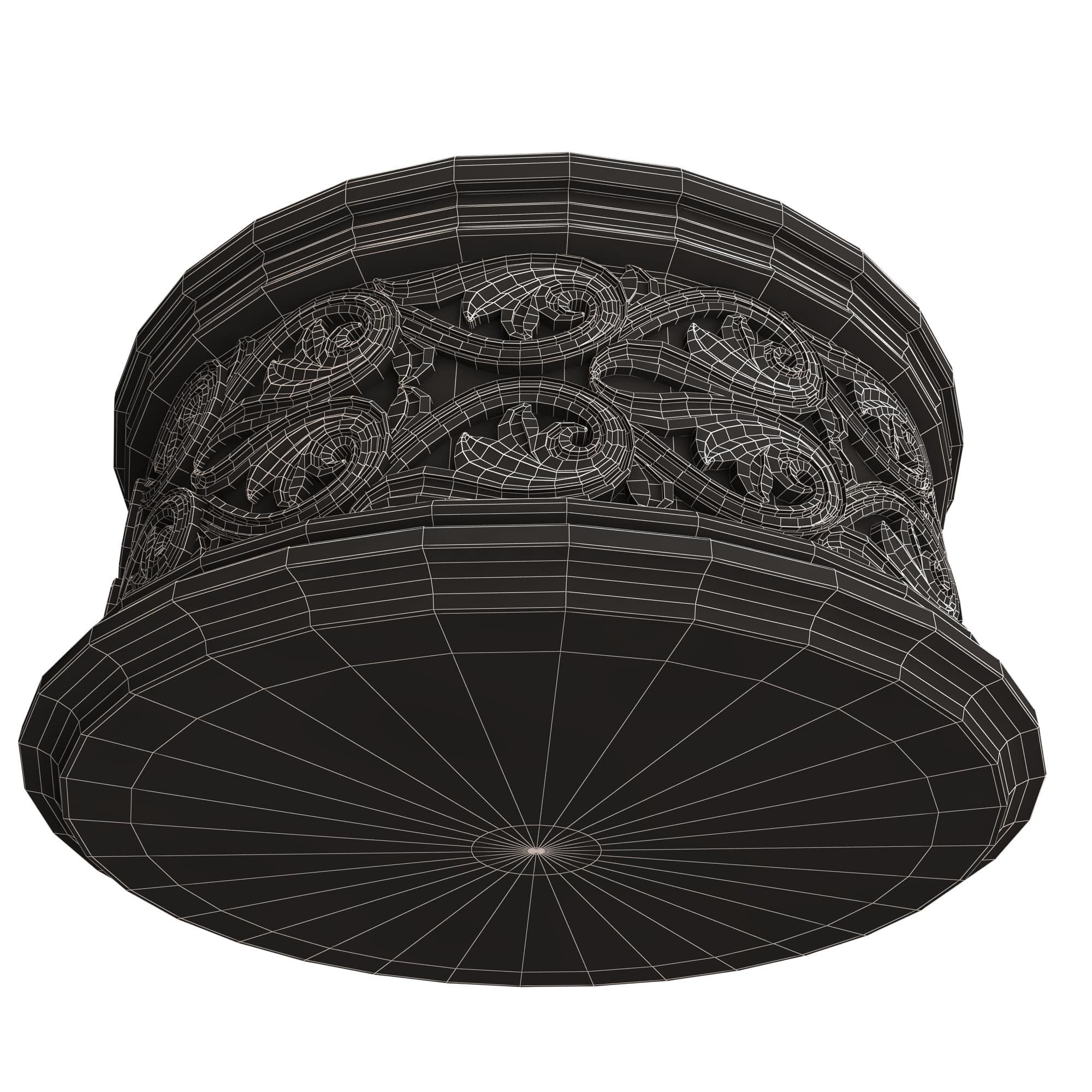 Casket Carved 011 Red Low-poly 3D model_9