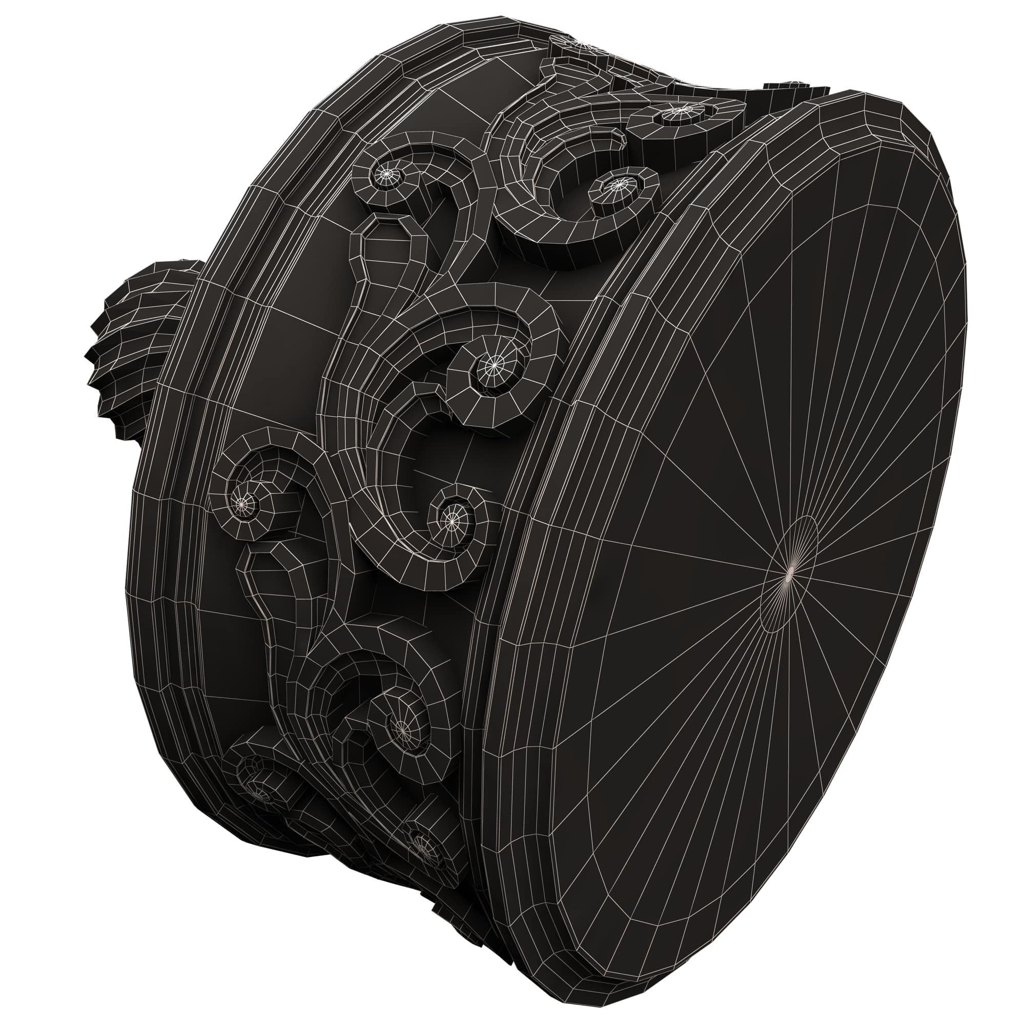 Casket Carved 012 Red Low-poly 3D model_11