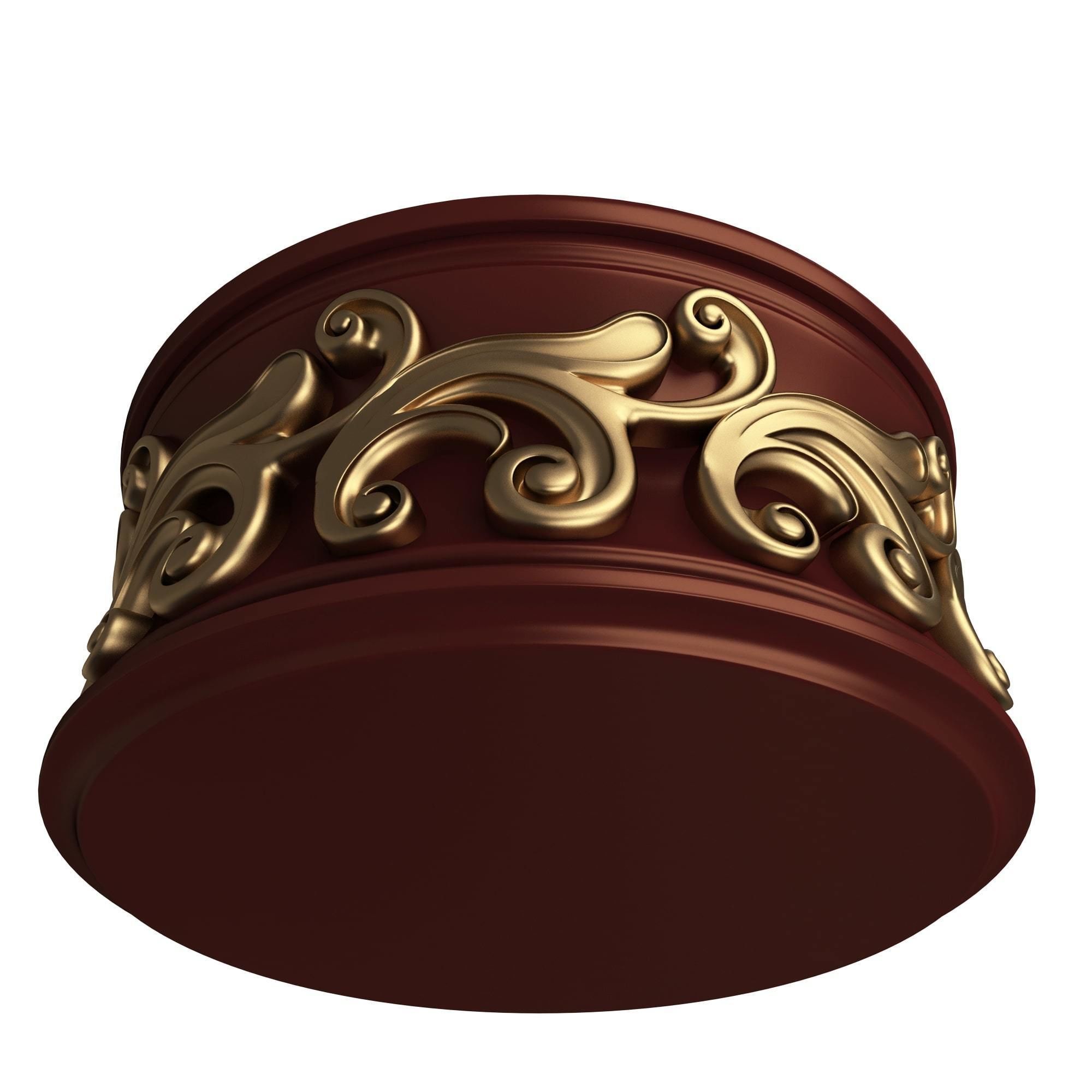 Casket Carved 012 Red Low-poly 3D model_2