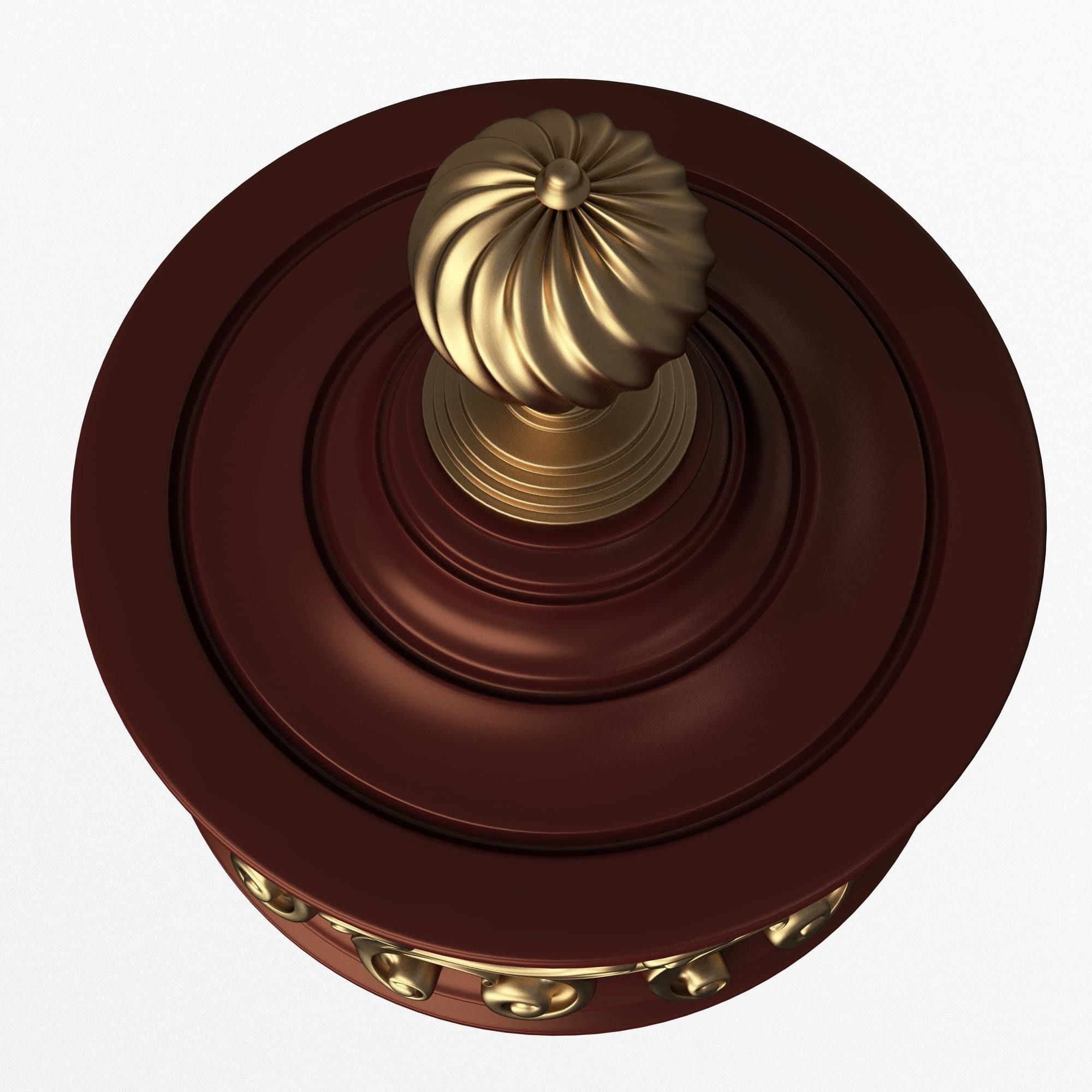 Casket Carved 012 Red Low-poly 3D model_3