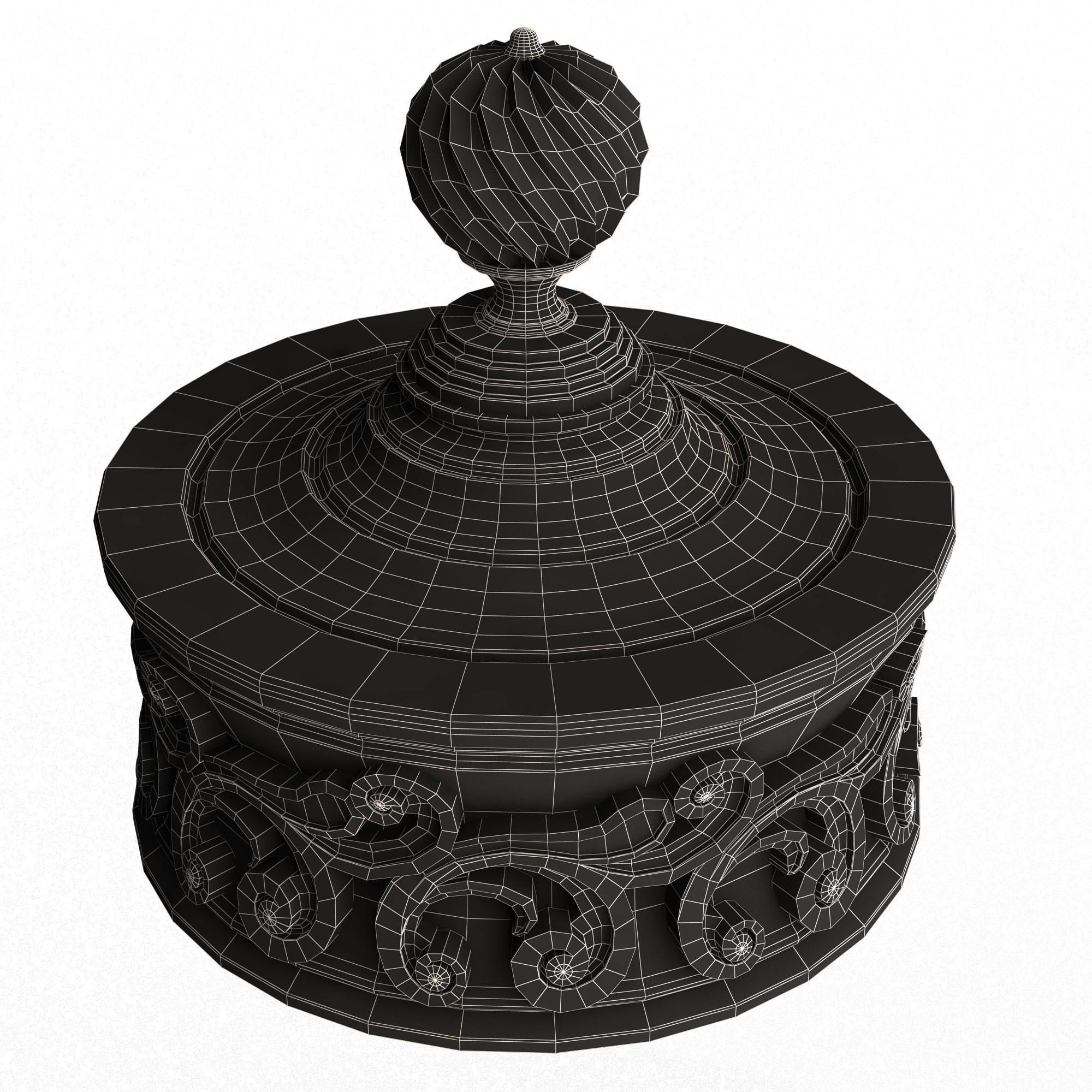 Casket Carved 012 Red Low-poly 3D model_7