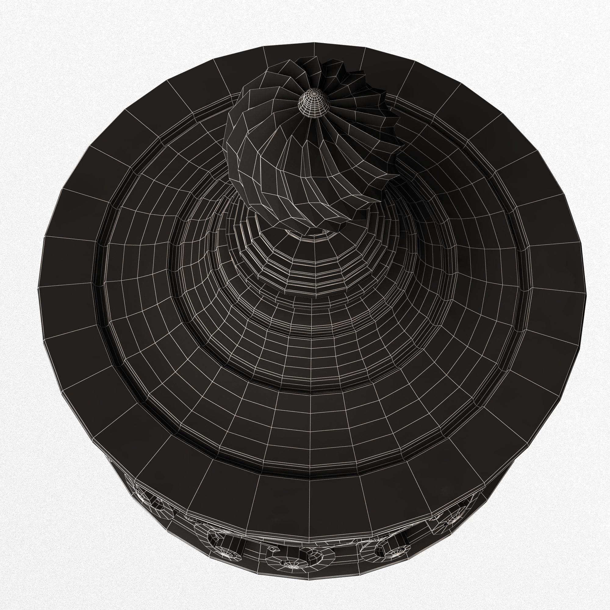 Casket Carved 012 Red Low-poly 3D model_10