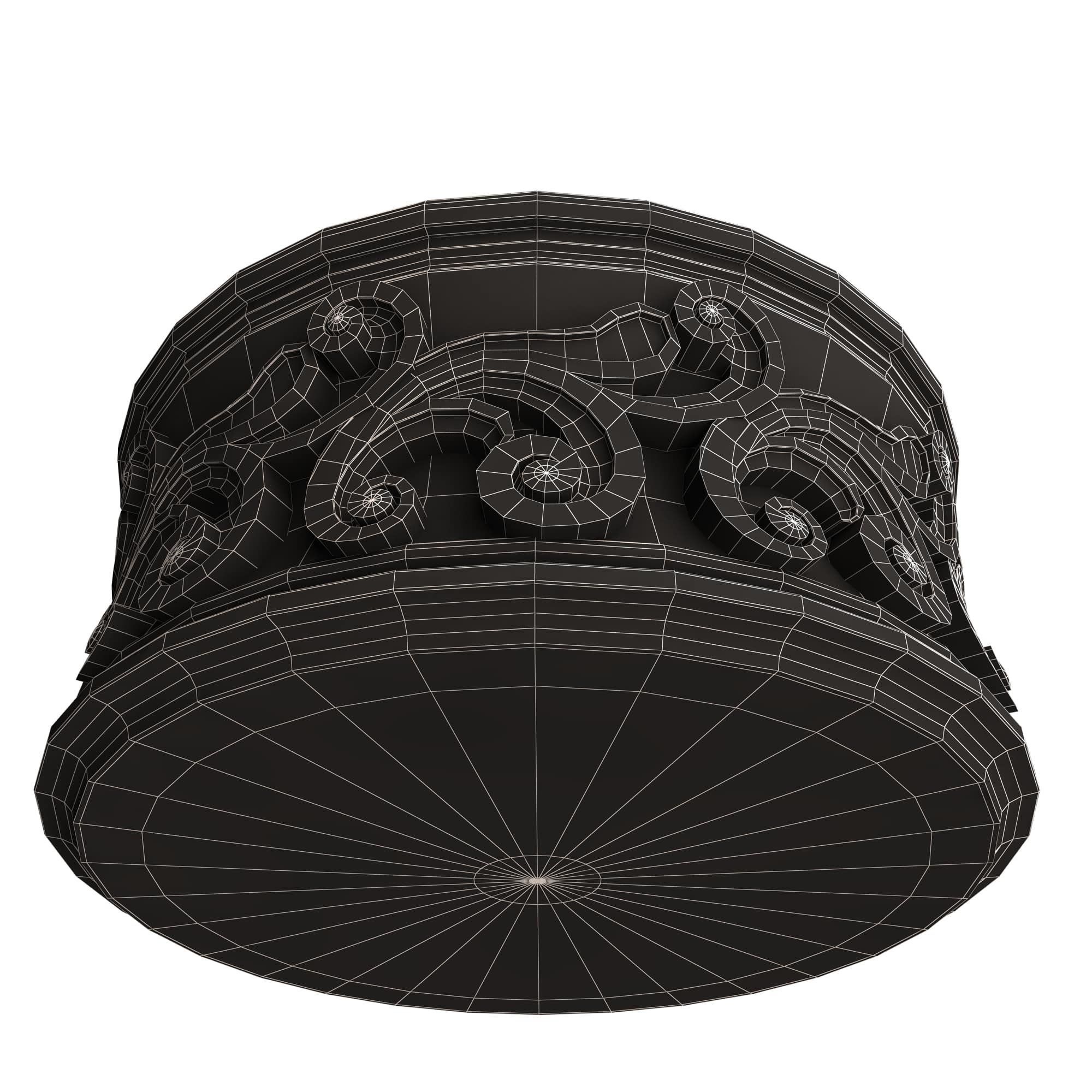 Casket Carved 012 Red Low-poly 3D model_9