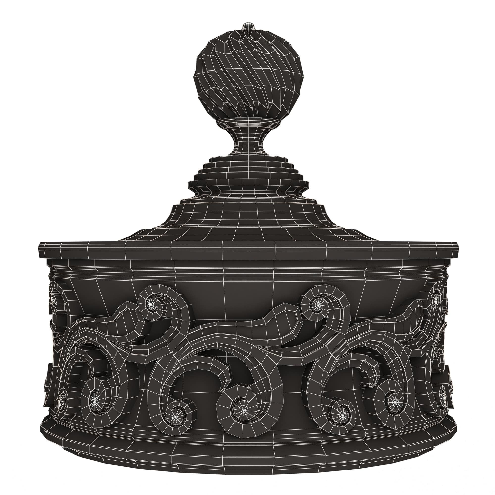 Casket Carved 012 Red Low-poly 3D model_6