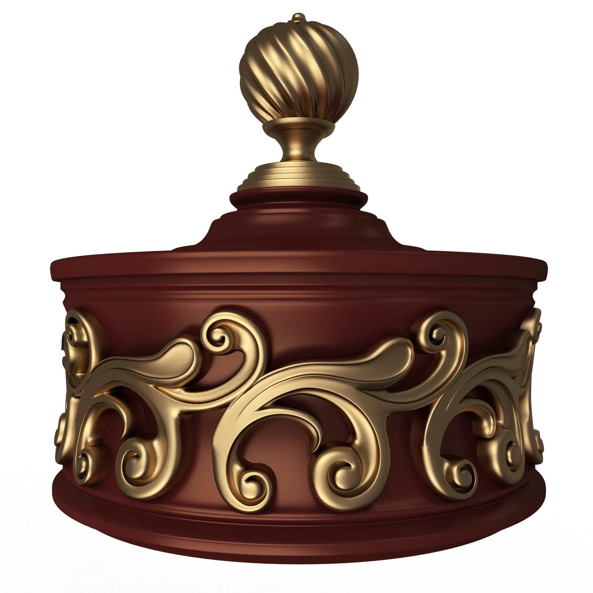 Casket Carved 012 Red Low-poly 3D model_1