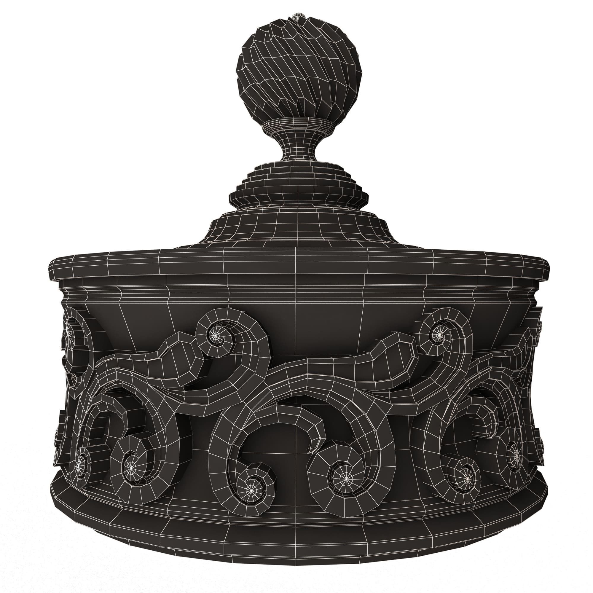 Casket Carved 012 Red Low-poly 3D model_8