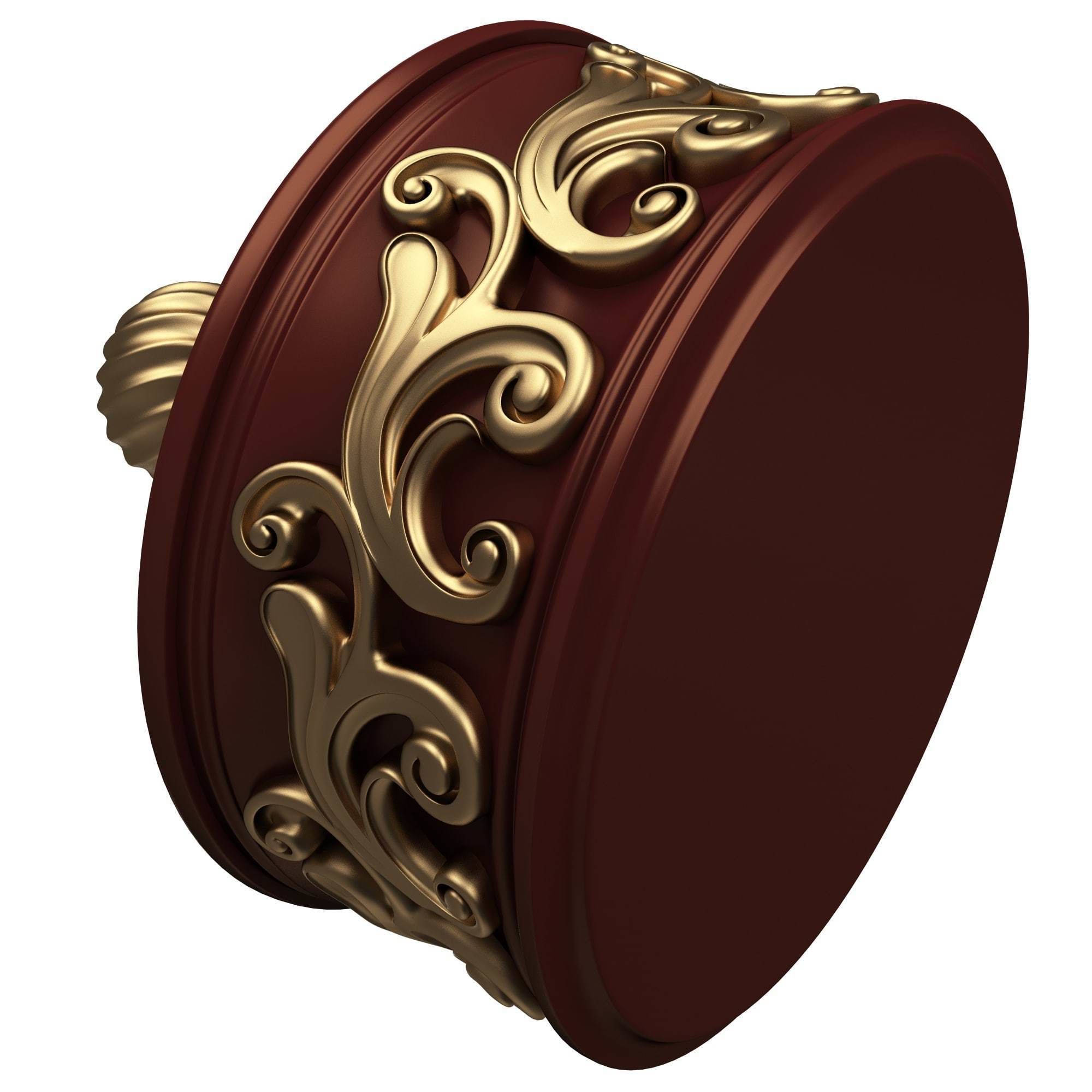 Casket Carved 012 Red Low-poly 3D model_4