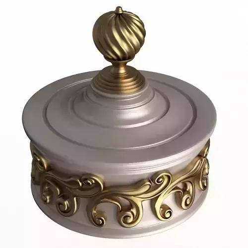 Casket Carved 012 White