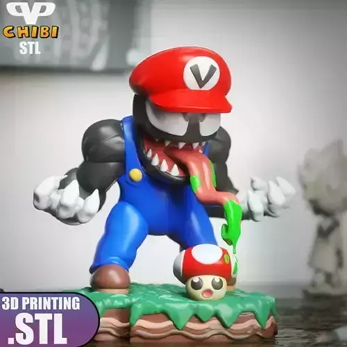 VenoMario Chibi STL for 3D Printing ChibiSTL 3DXM 3D print model