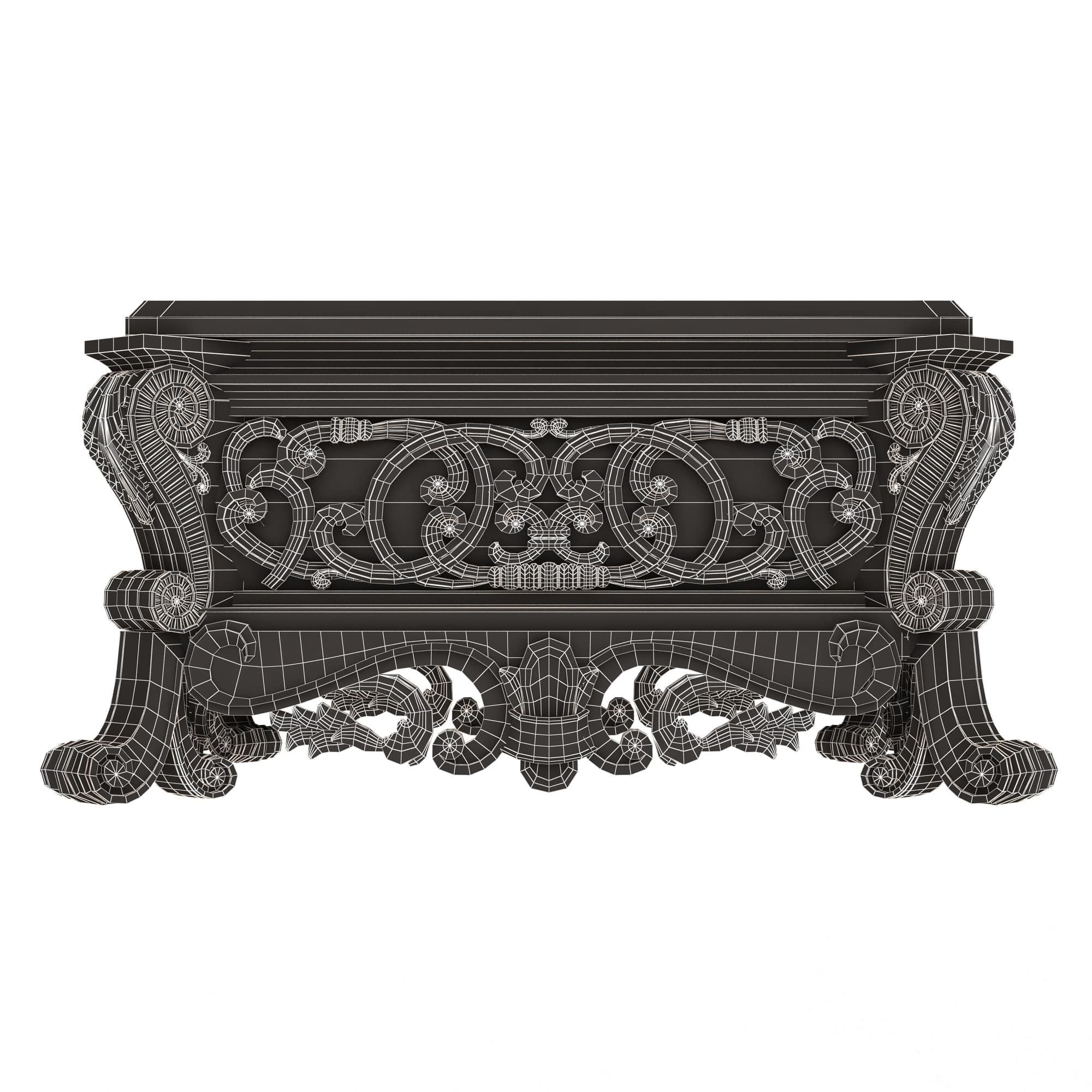 Casket Carved 013 Red Low-poly 3D model_6