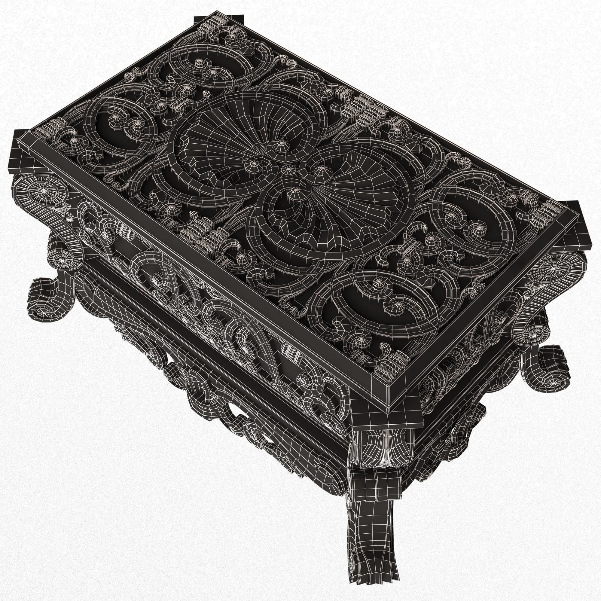 Casket Carved 013 Red Low-poly 3D model_10