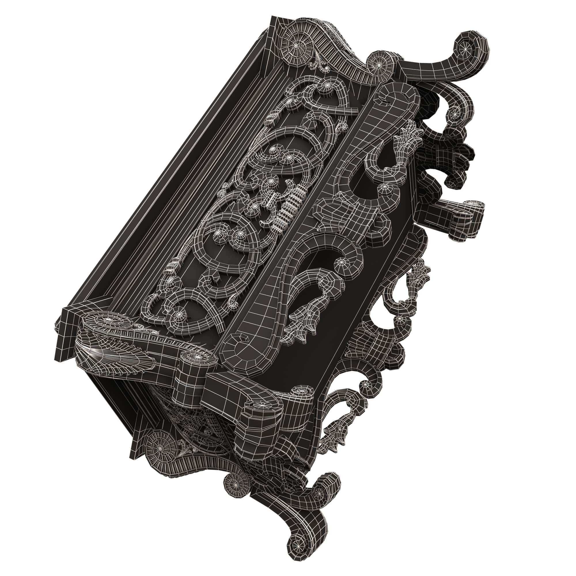 Casket Carved 013 Red Low-poly 3D model_11