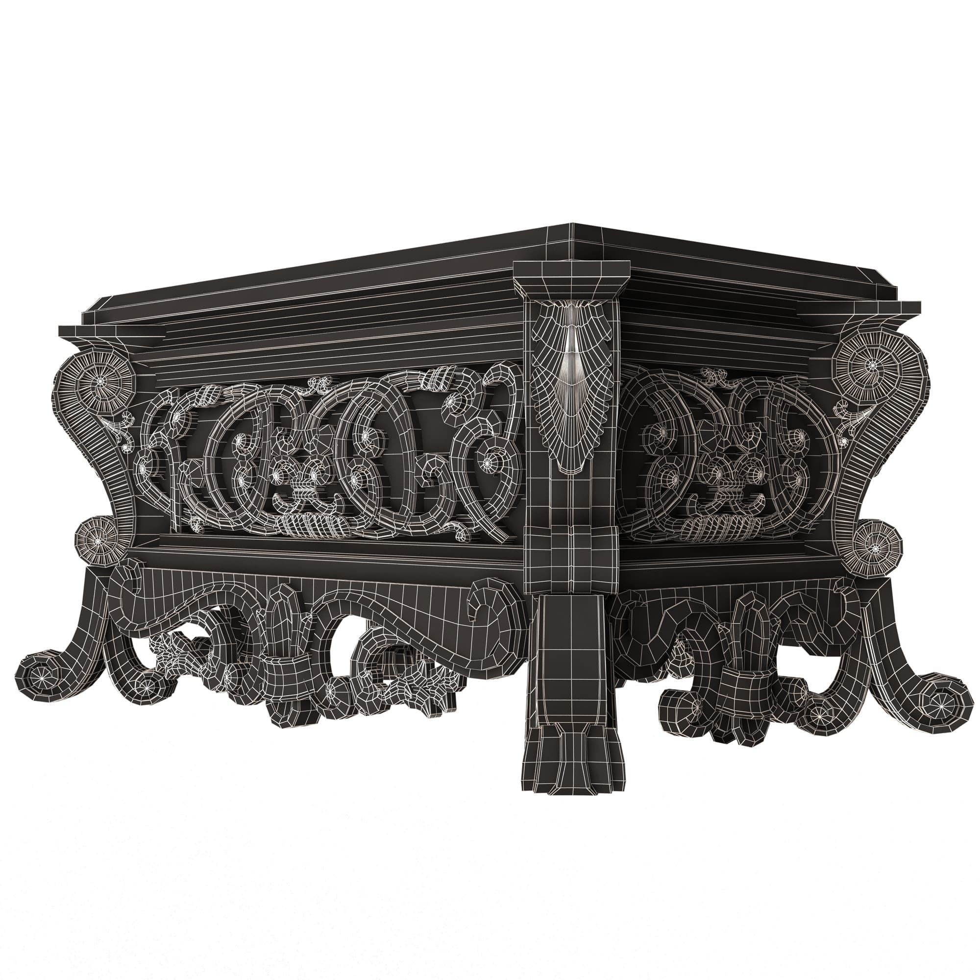 Casket Carved 013 Red Low-poly 3D model_8