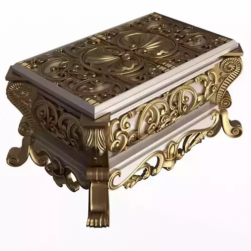 Casket Carved 013 White