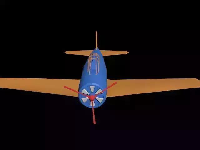 Plane orange airplane Free 3D model