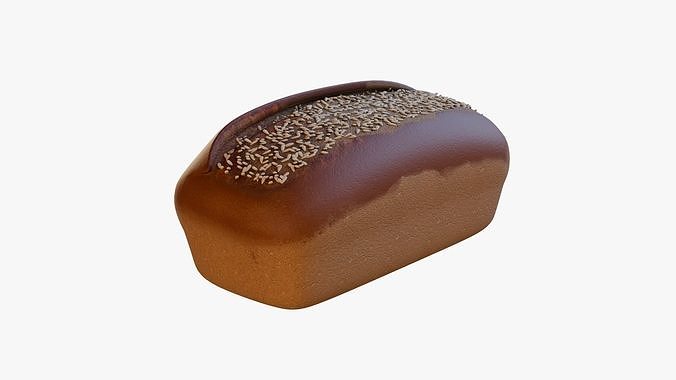Wheat and semolina Whole Wheat Bread Low-poly 3D model