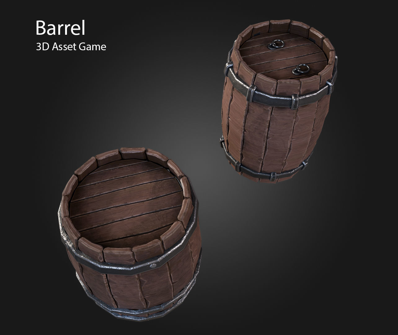 Barrel Low-poly 3D model_6