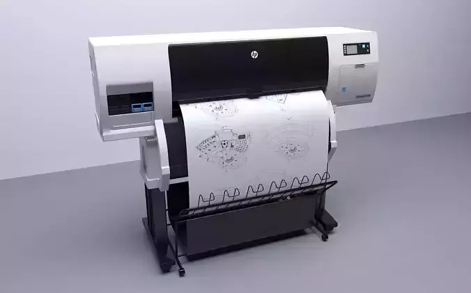 HP Designjet T7100 Printer - Plotter 3D model
