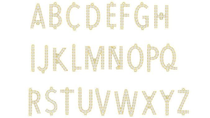 Alphabet Paved Letters for gemstone 3D print model 3D print model