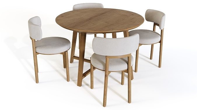 Scandinavian Dining Set model 3D model
