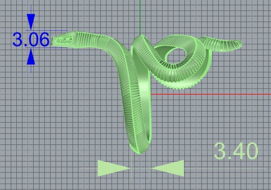 Snake ring woman 3D print model_4