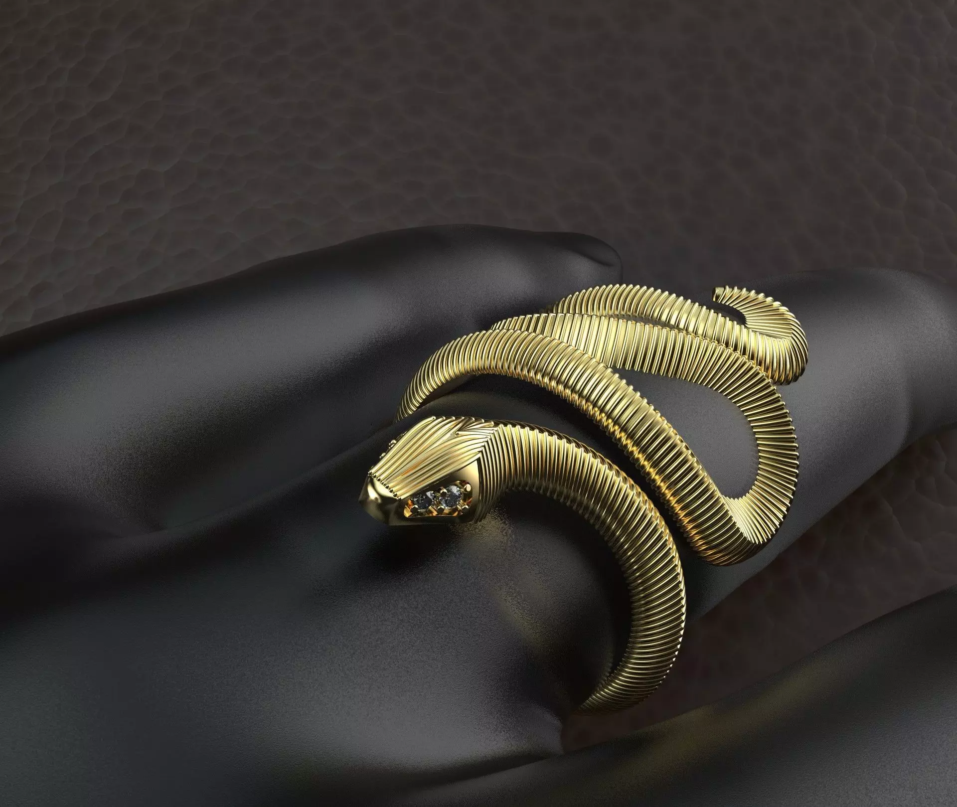 Snake ring woman 3D print model_0