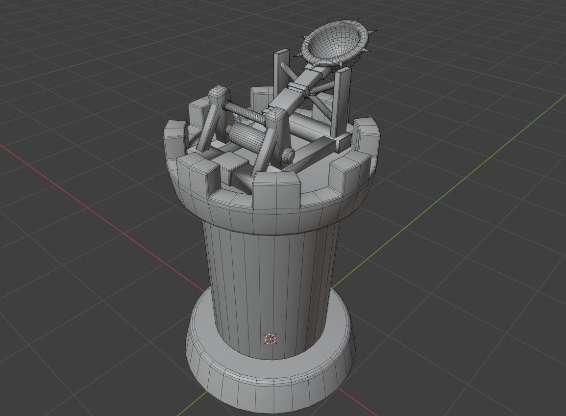 Catapult on Tower 3D 3D model_4