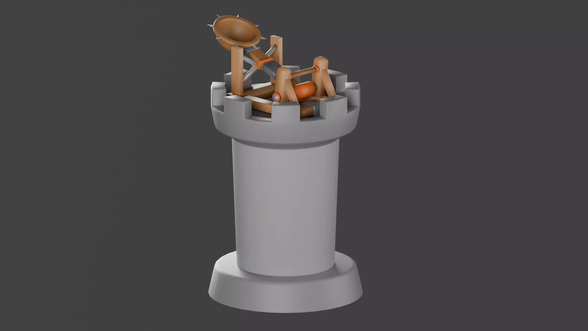 Catapult on Tower 3D 3D model_0