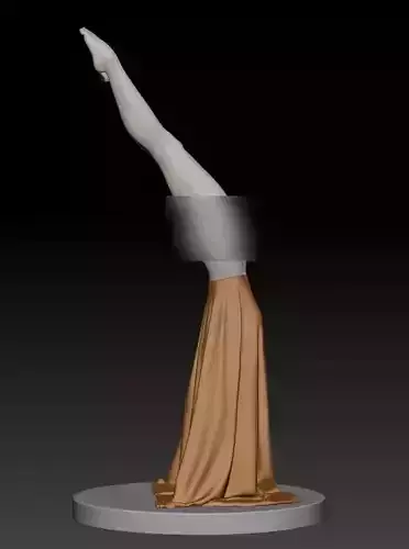 The upside-down girl with skirt 