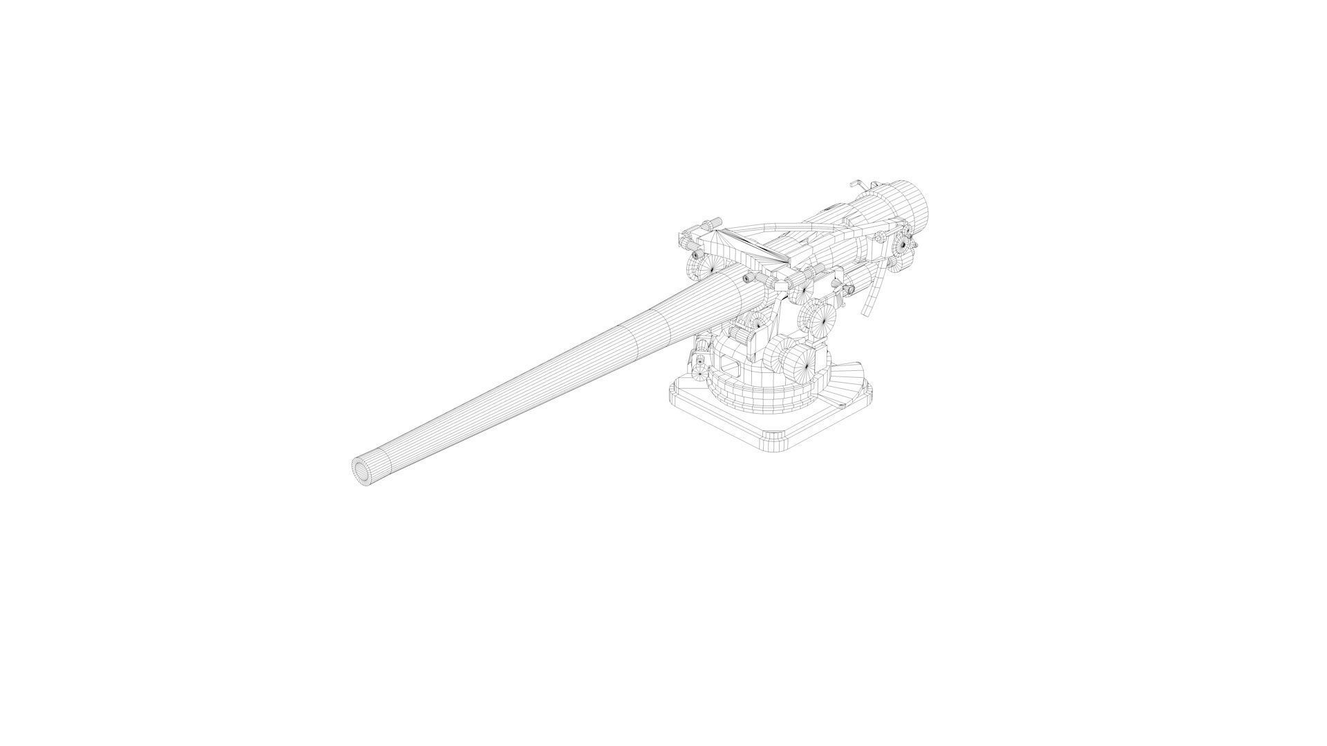 5 inch - 127mm 51 Mk13 Single Naval Gun 3D model_8