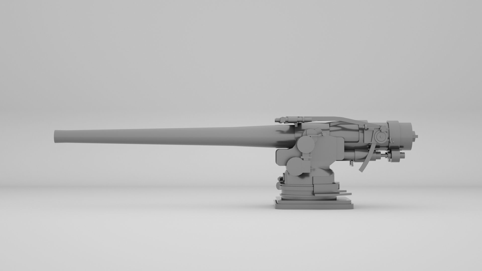5 inch - 127mm 51 Mk13 Single Naval Gun 3D model_3