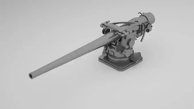 5 inch - 127mm 51 Mk13 Single Naval Gun 3D model