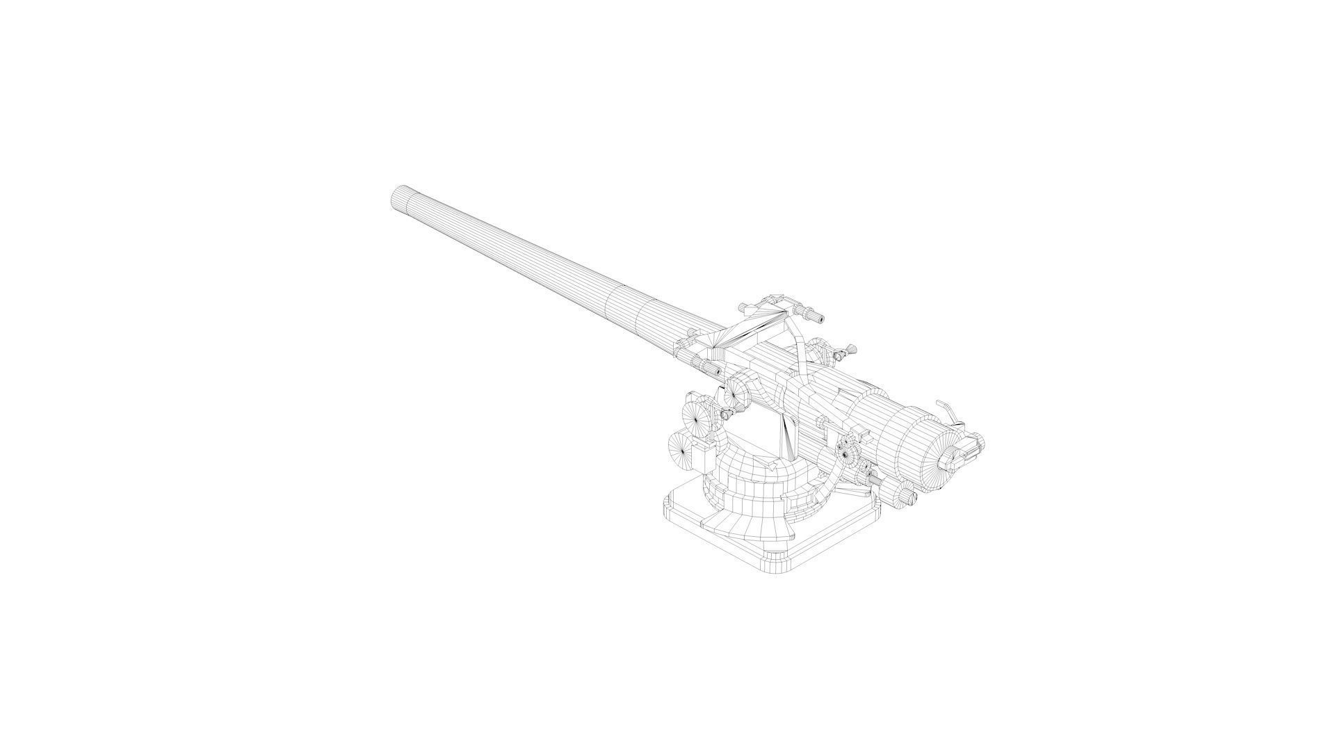 5 inch - 127mm 51 Mk13 Single Naval Gun 3D model_9