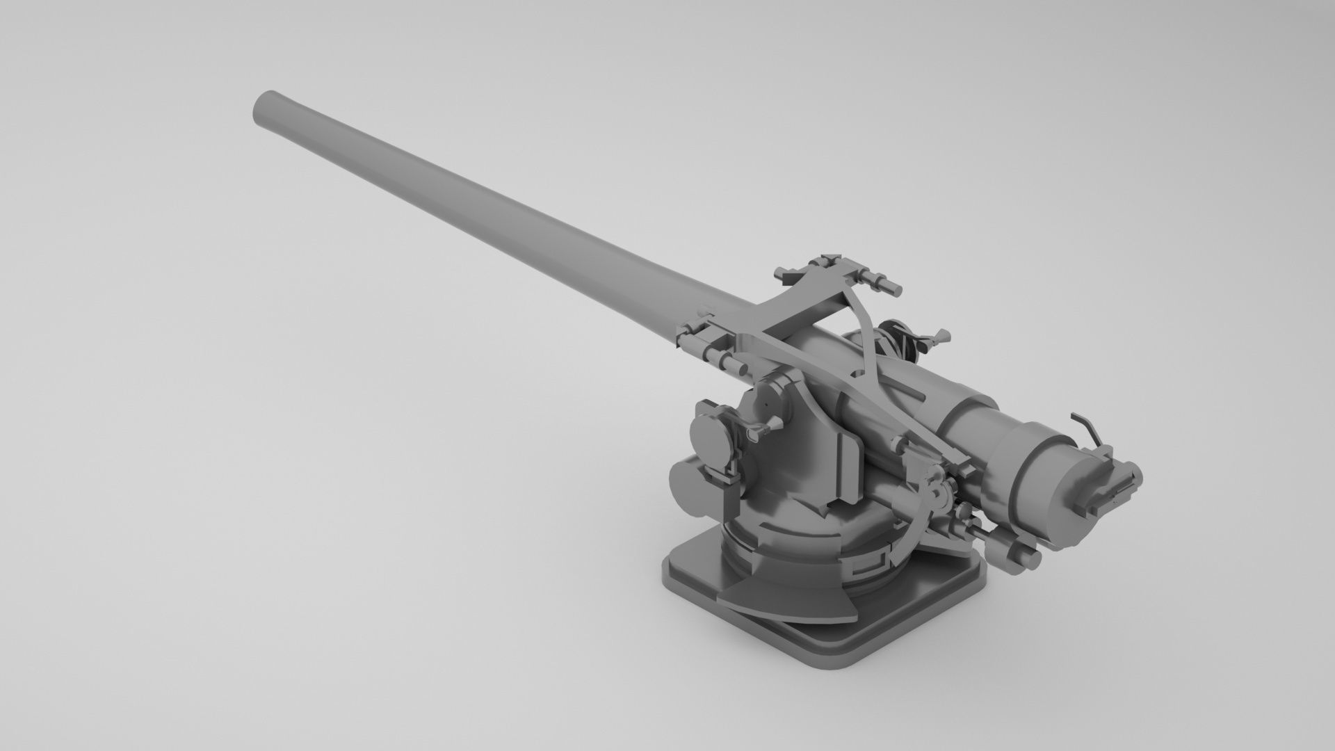 5 inch - 127mm 51 Mk13 Single Naval Gun 3D model_1