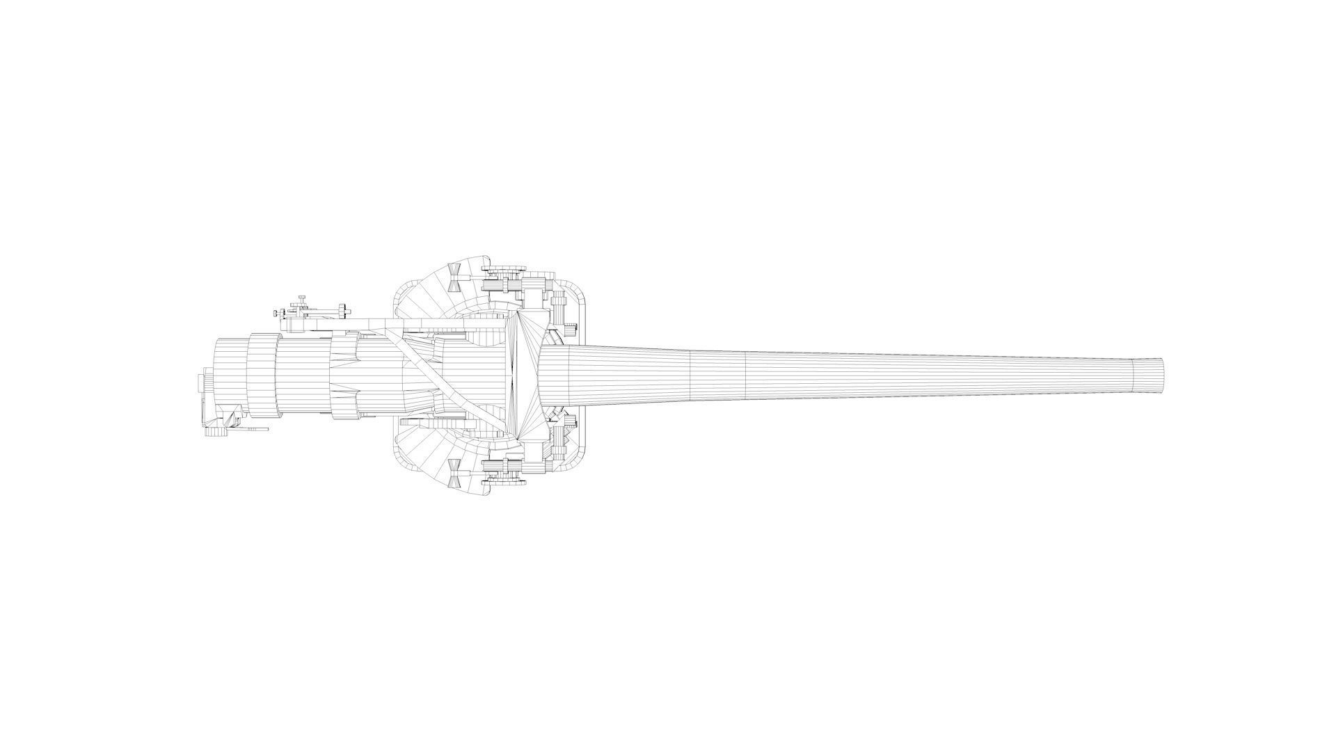 5 inch - 127mm 51 Mk13 Single Naval Gun 3D model_10