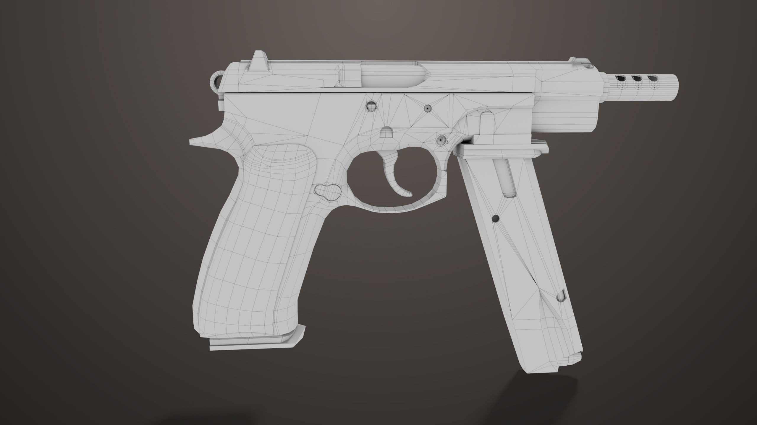Pistol 09 Black Generic All PBR UE Textures Included Low-poly 3D model_46