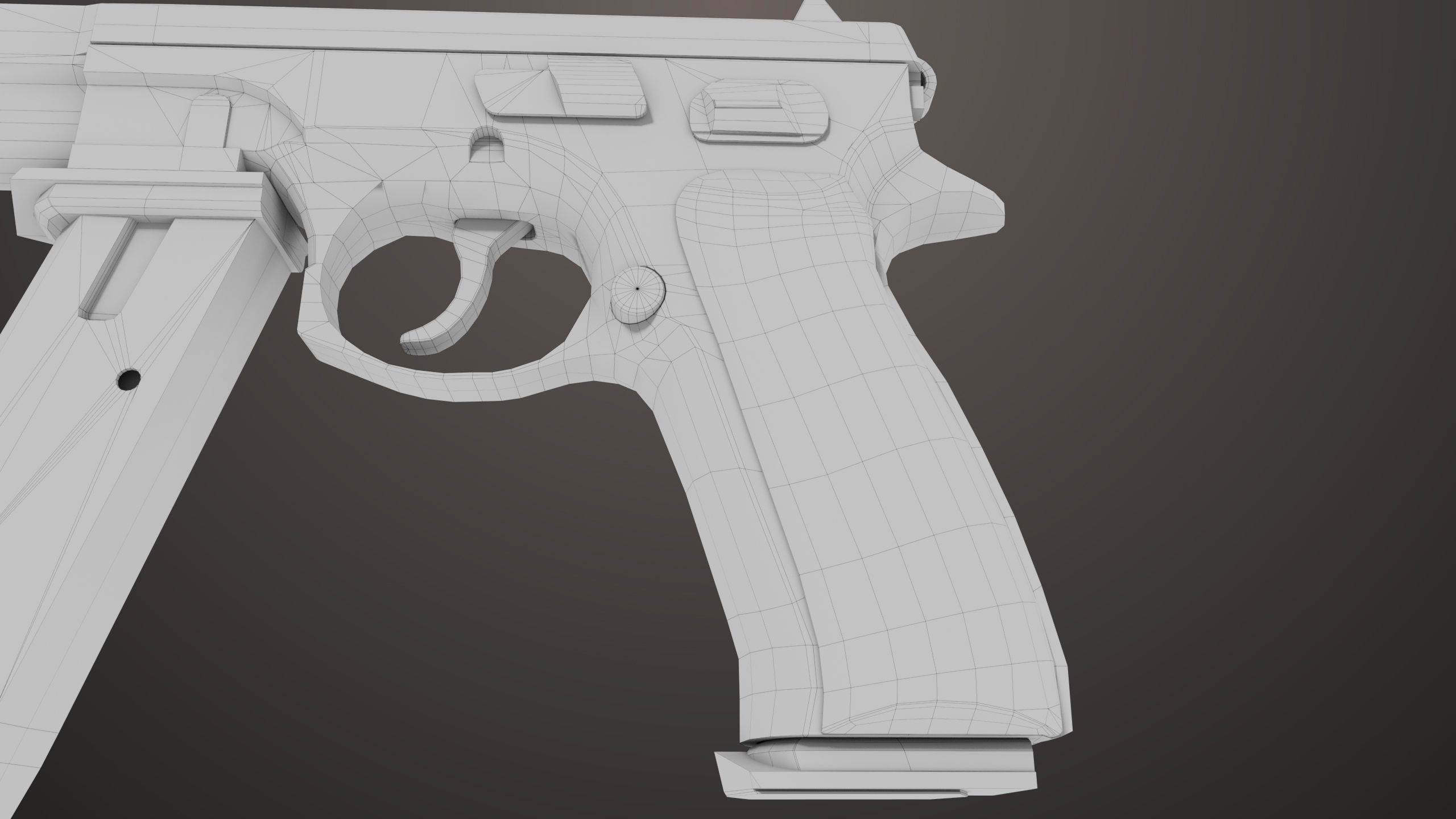 Pistol 09 Black Generic All PBR UE Textures Included Low-poly 3D model_51