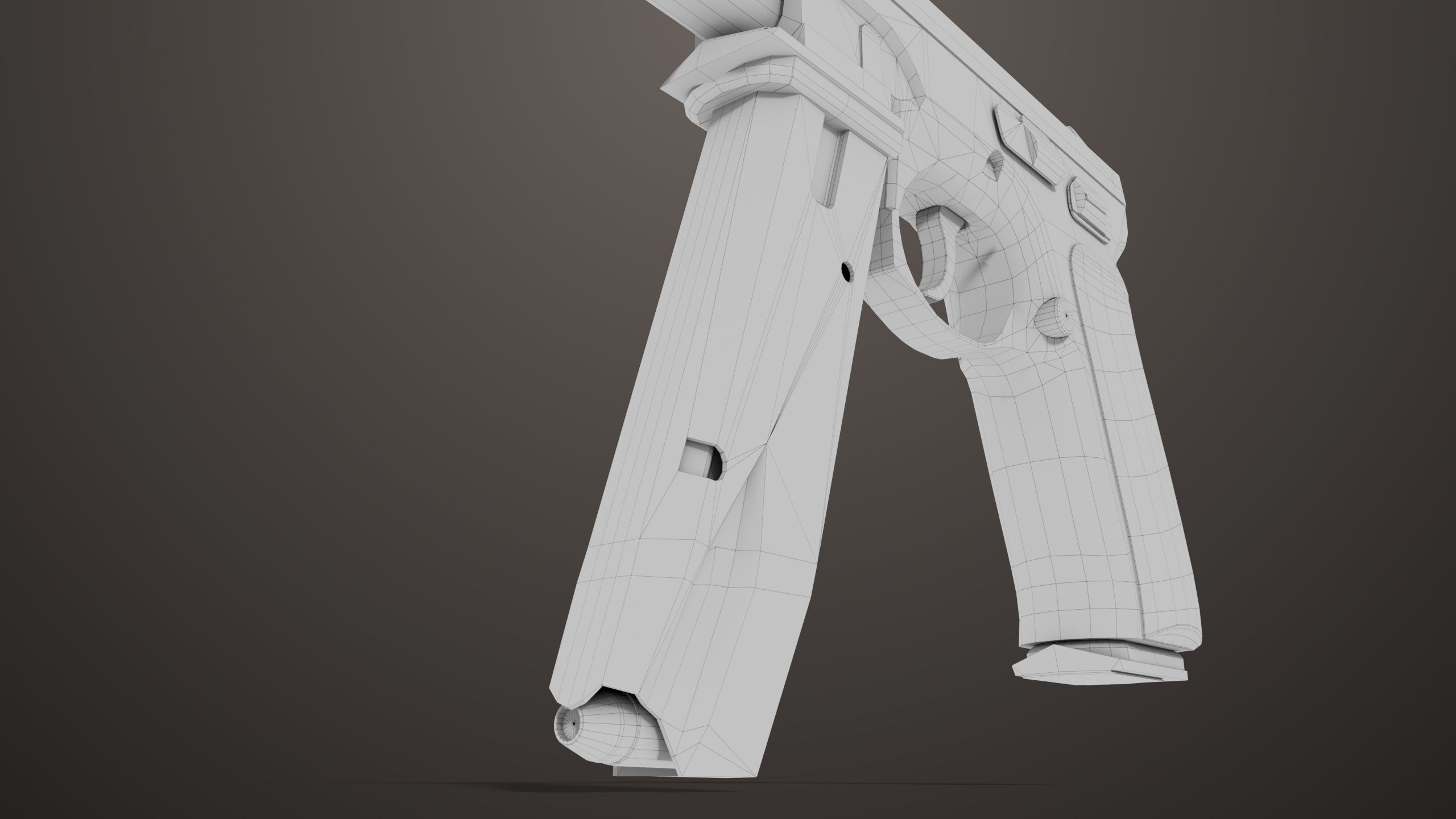 Pistol 09 Black Generic All PBR UE Textures Included Low-poly 3D model_53
