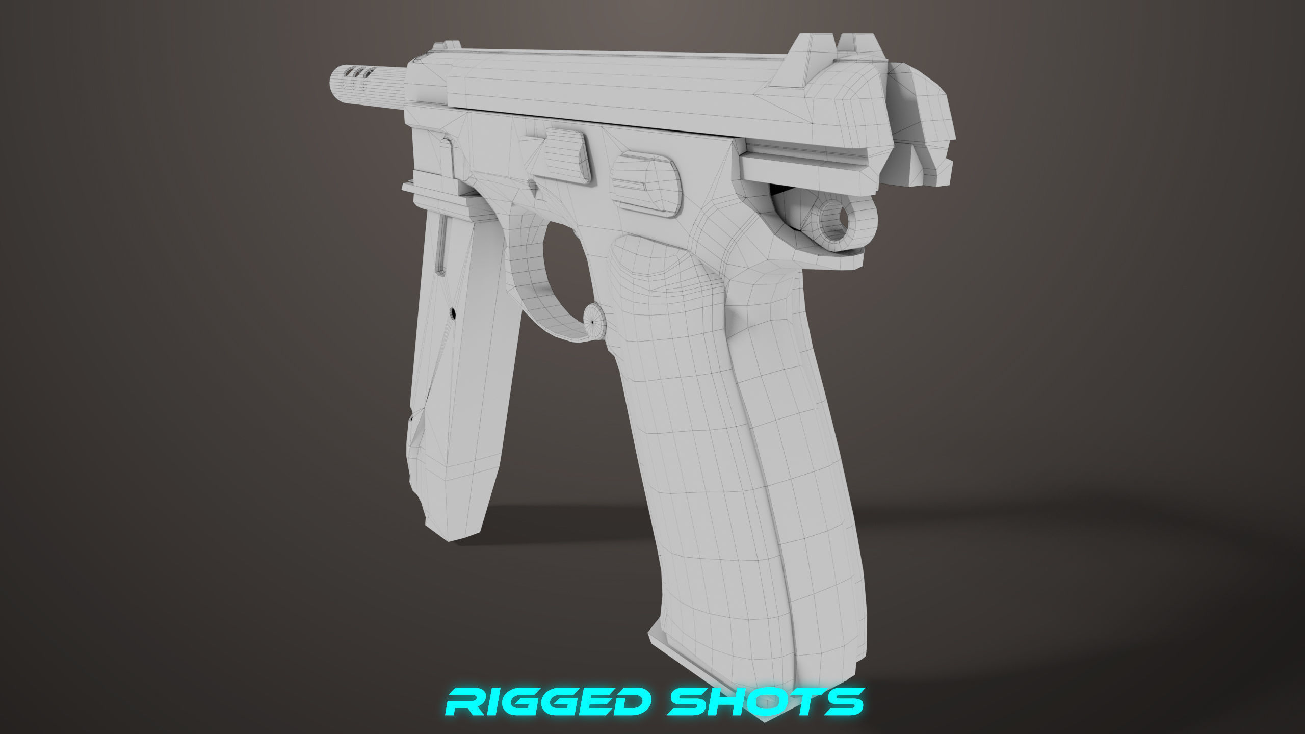 Pistol 09 Black Generic All PBR UE Textures Included Low-poly 3D model_61