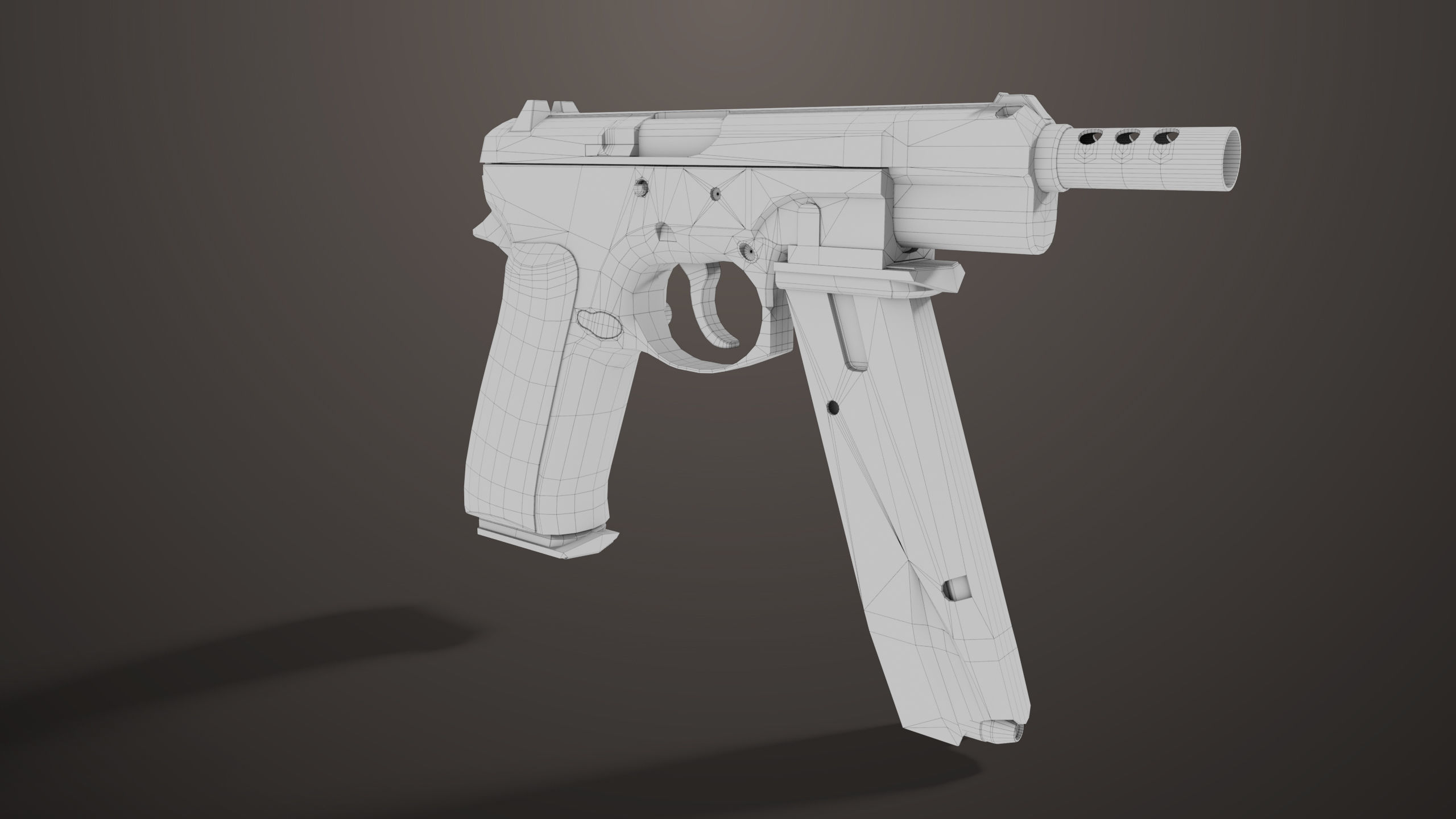 Pistol 09 Black Generic All PBR UE Textures Included Low-poly 3D model_45