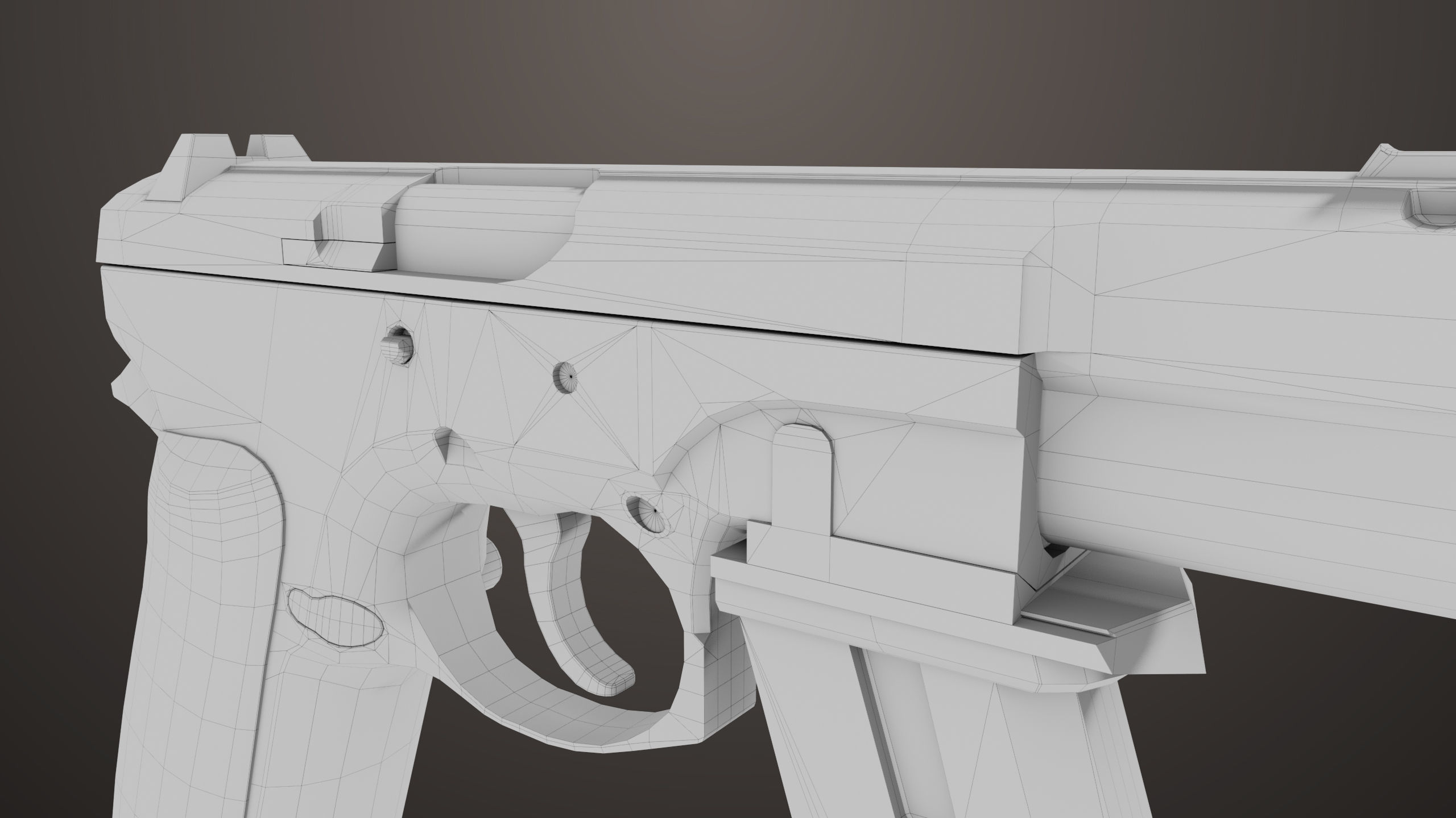 Pistol 09 Black Generic All PBR UE Textures Included Low-poly 3D model_57