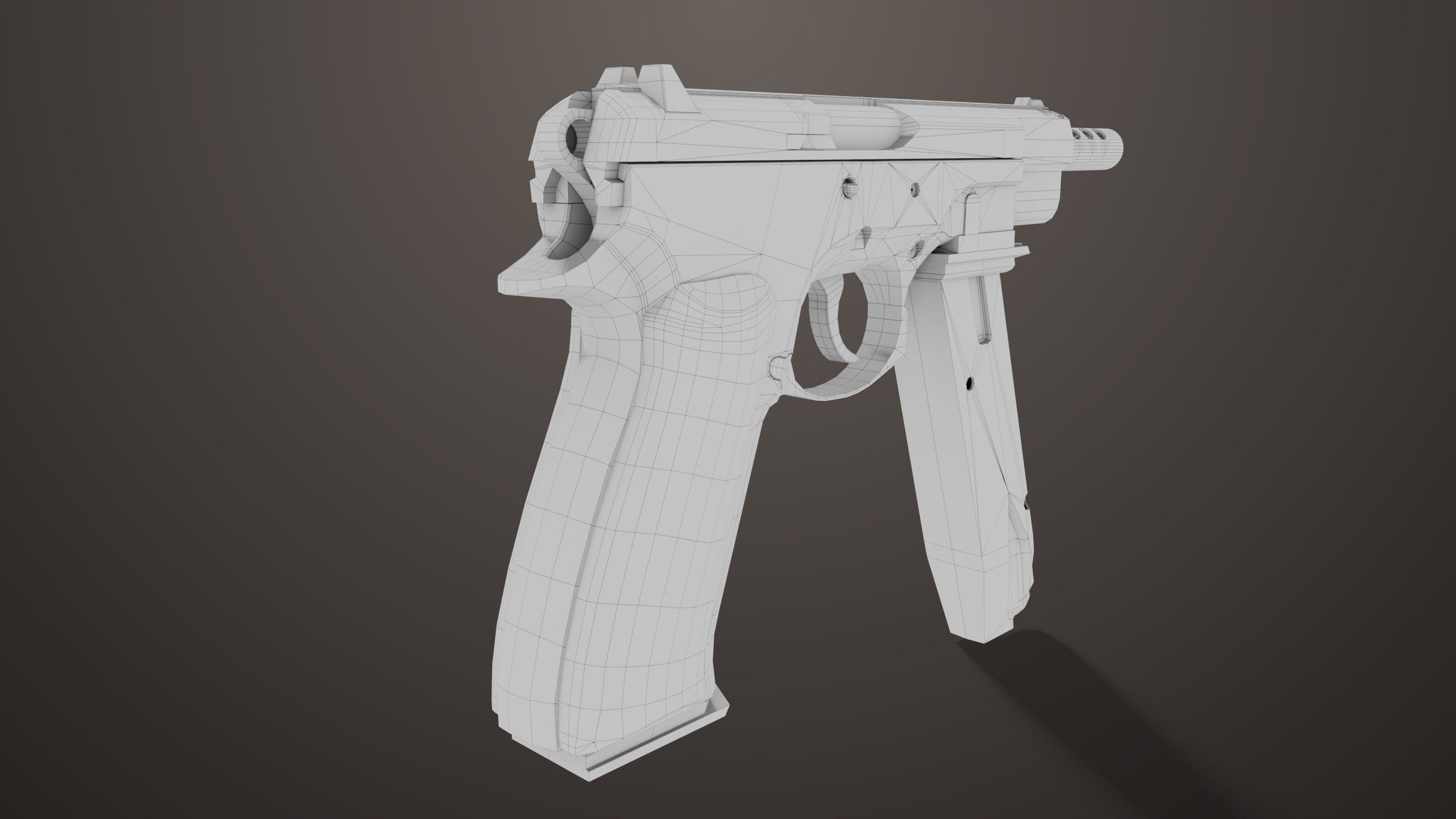 Pistol 09 Black Generic All PBR UE Textures Included Low-poly 3D model_47