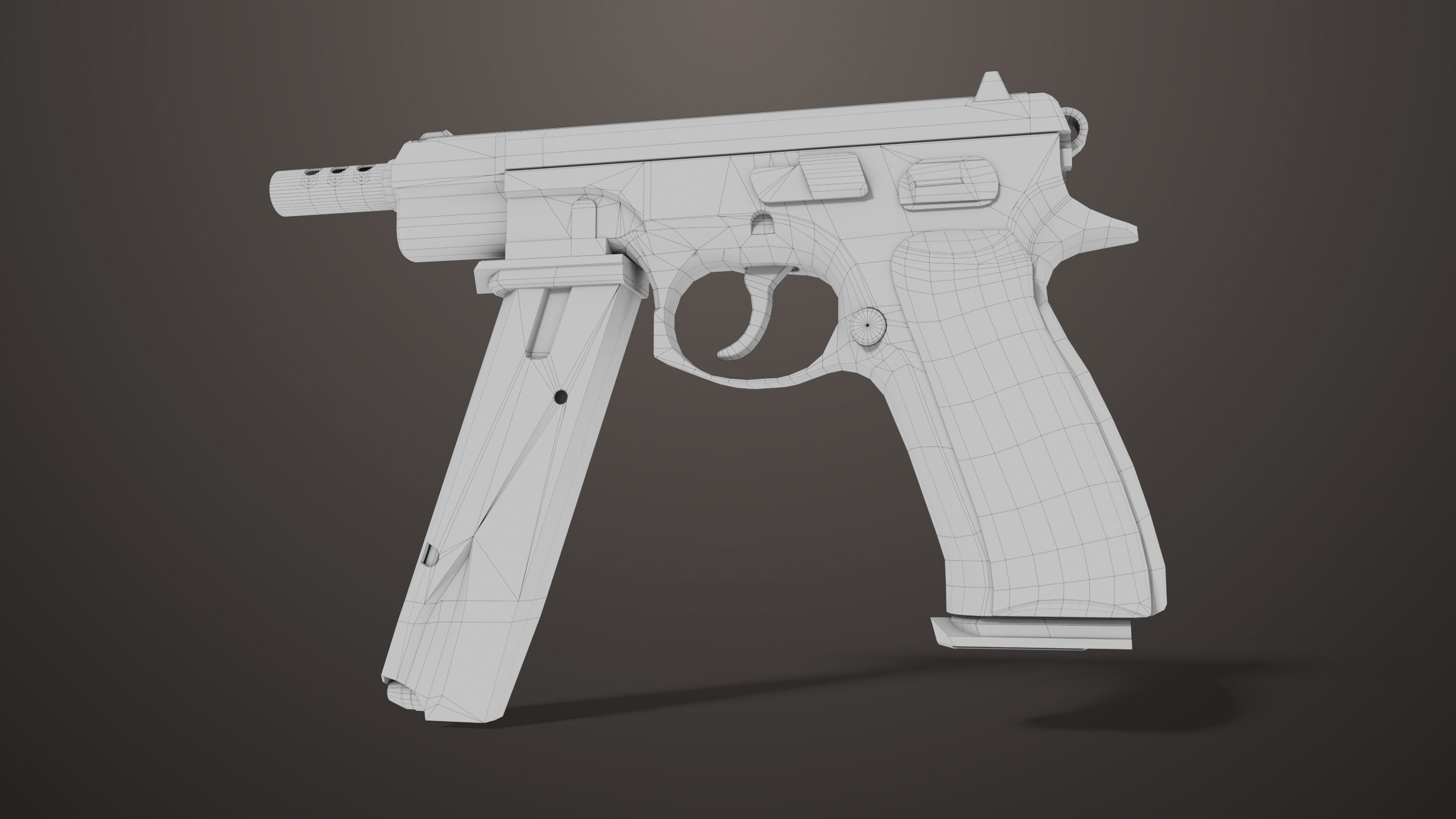 Pistol 09 Black Generic All PBR UE Textures Included Low-poly 3D model_58