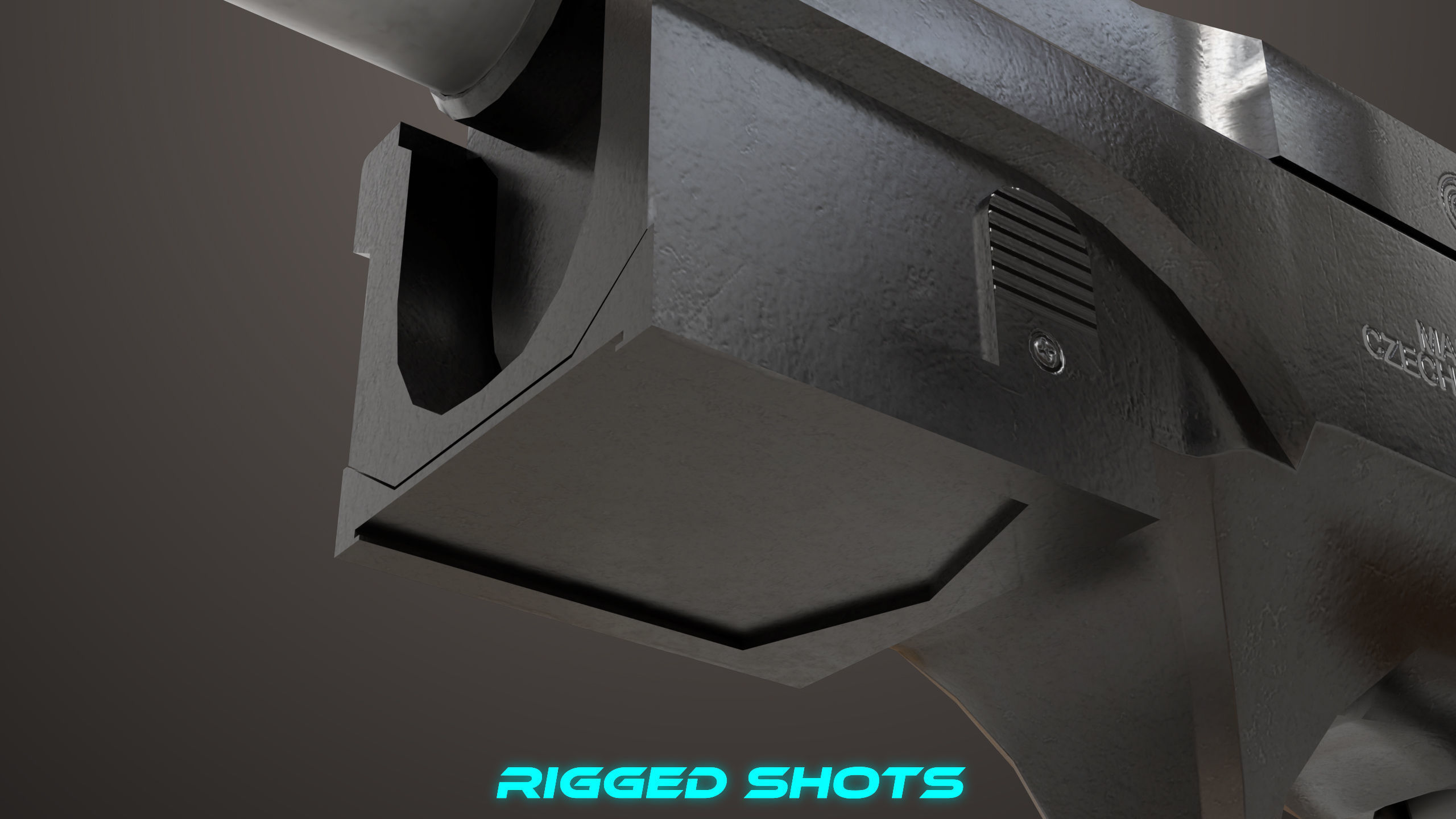 Pistol 09 Black Generic All PBR UE Textures Included Low-poly 3D model_40