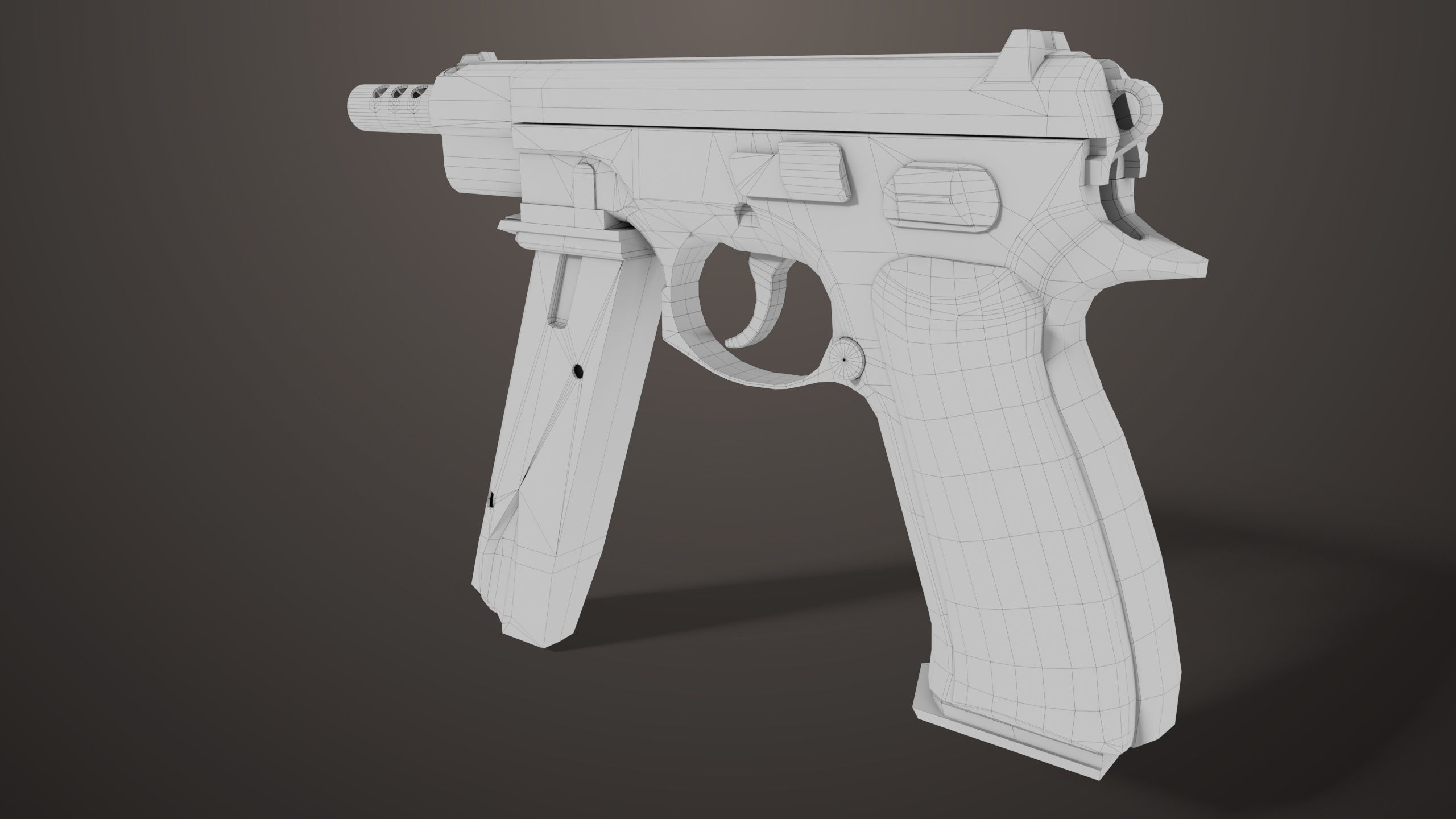 Pistol 09 Black Generic All PBR UE Textures Included Low-poly 3D model_49