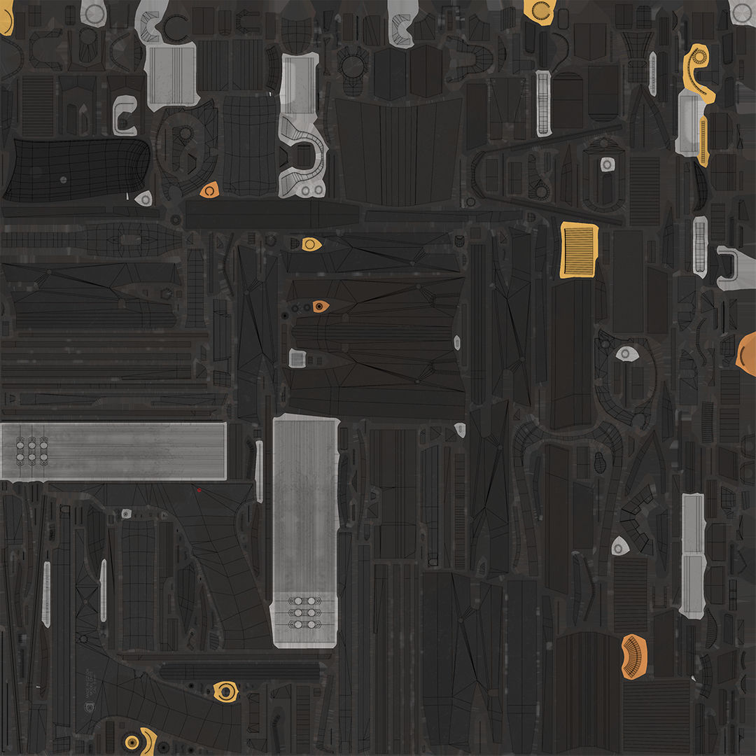 Pistol 09 Black Generic All PBR UE Textures Included Low-poly 3D model_65